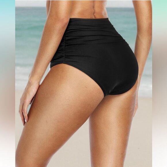 NWOT Holipick black Tummy control swim bottom, Modest high waist size M - Picture 3 of 9